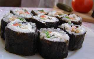 Роллы с морепродуктами и творожной массой