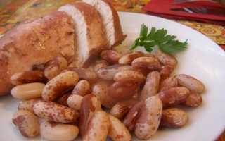 Отварная фасоль и куриная грудка